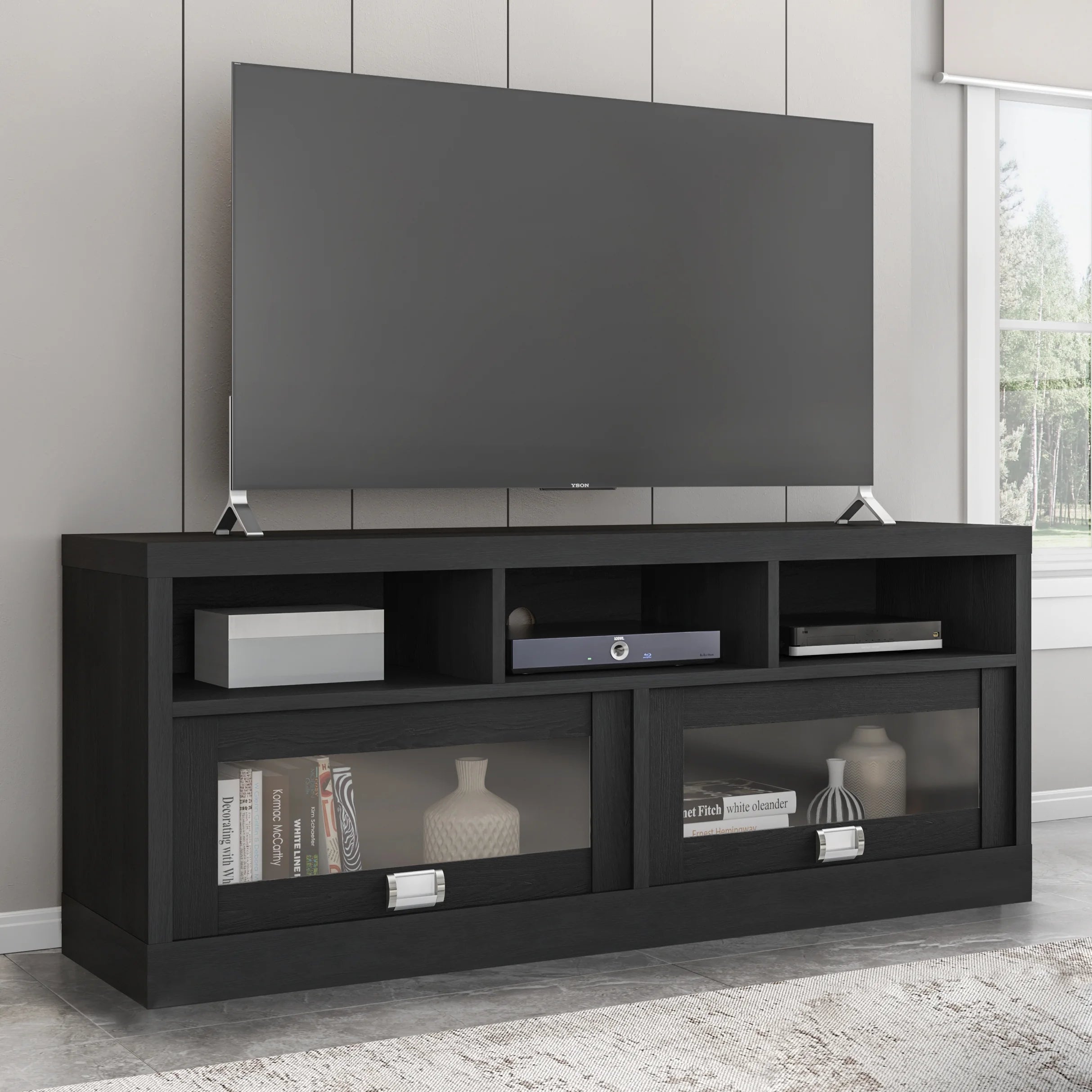 58" Durbin TV Stand for Tvs up to 75", Black