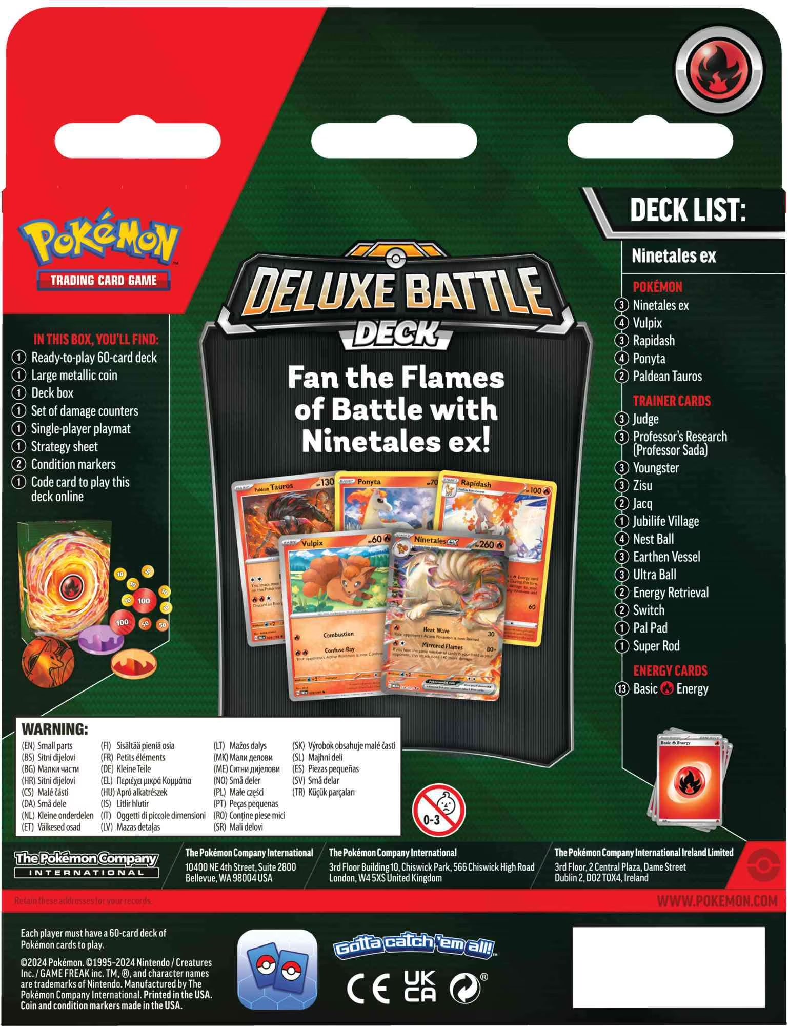 Pokemon Ninetales Ex Deluxe Battle Deck (60 Cards & More)