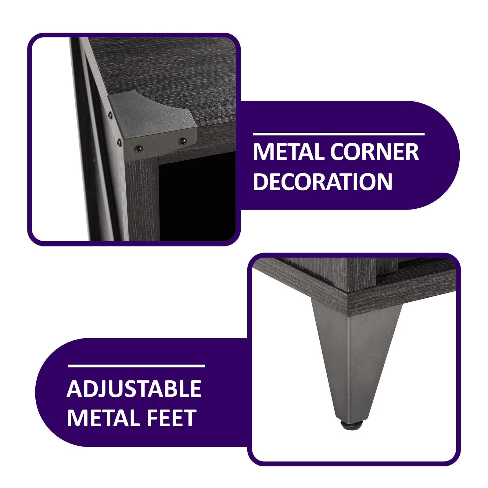 65" Glass Fireplace TV Stand for Tvs up to 75", Grey