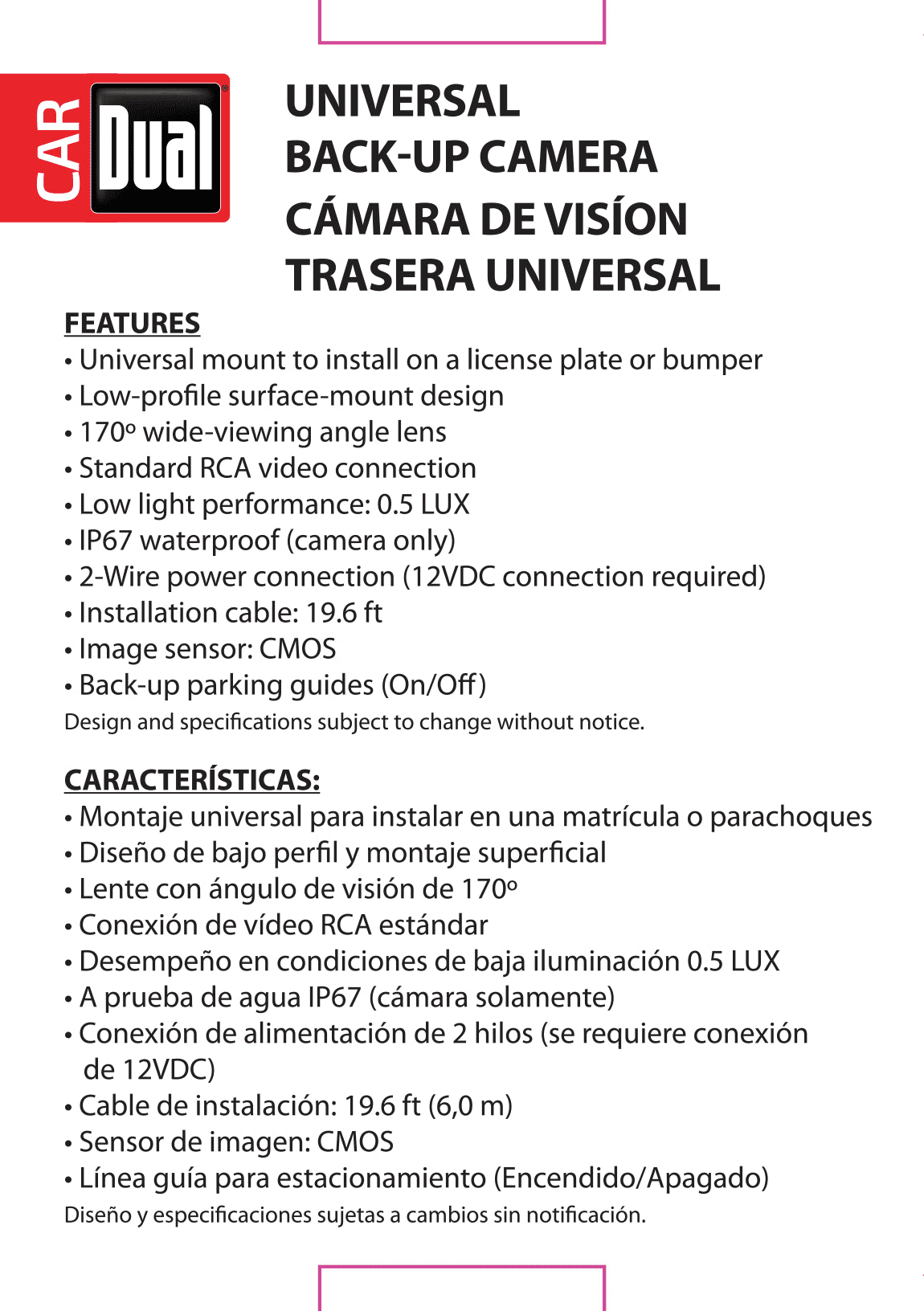 Electronics XCAM200 Waterproof Full Color Backup Camera, Wide Viewing Angle Lens