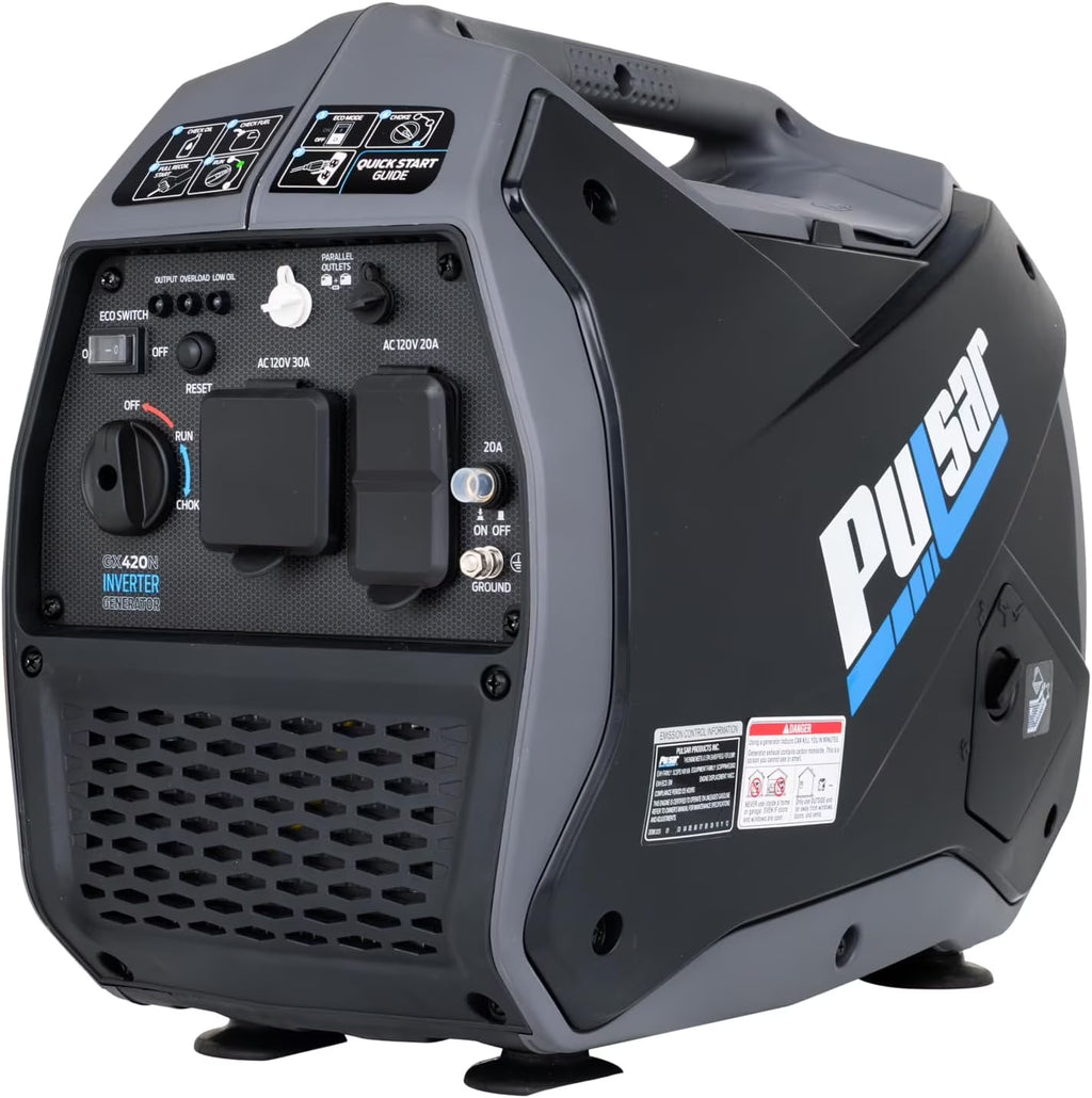 GX420N Portable Inverter Generator - 4200W Gas Powered, Quiet, Long Run Time, Parallel Capable, RV Ready Backup Power