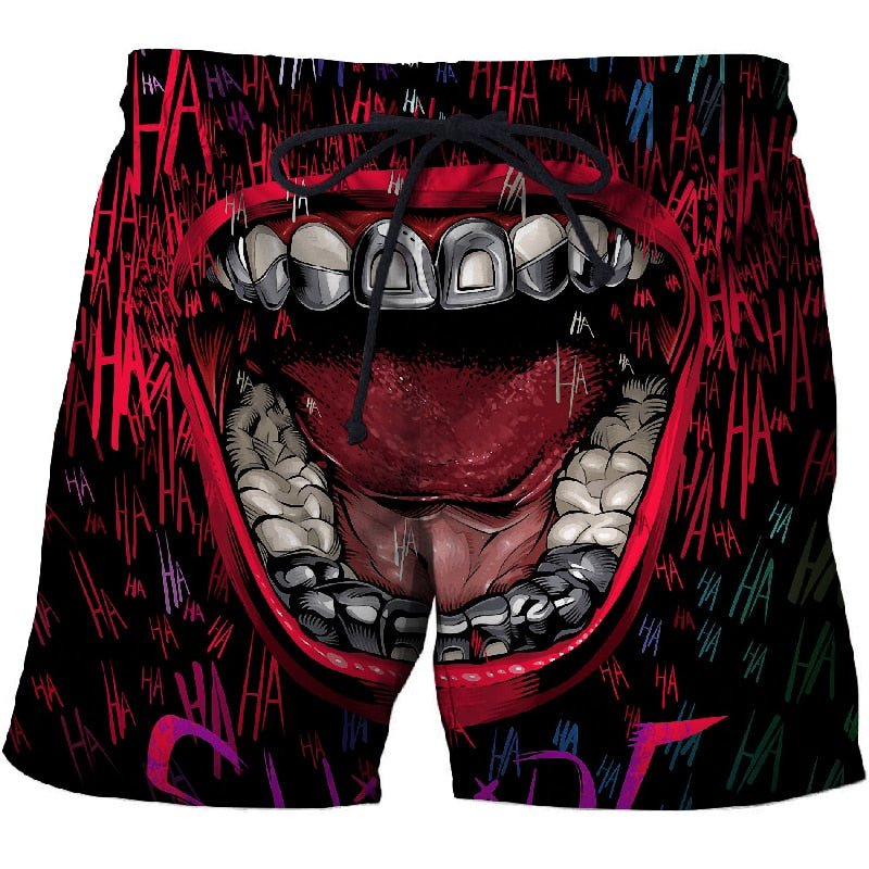 Clown mouth 3d Printed Beach Shorts Men Shorts 3d Shorts Plage Summer Swimwear Quick Dry Pants Board Shorts Drop Ship